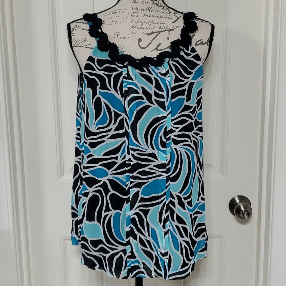 Apostrophe High Neck Sleeveless Blouse